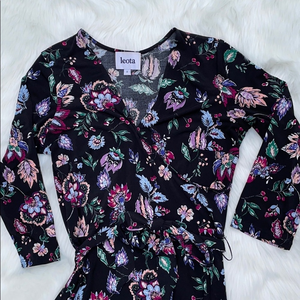 Leota dress black floral women’s size small - Picture 4 of 8